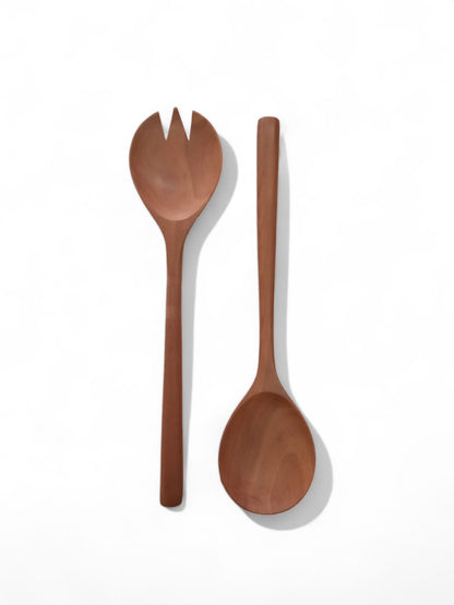 Cutlery with Intricate wooden patterns.