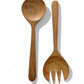 Cutlery with Intricate wooden patterns.